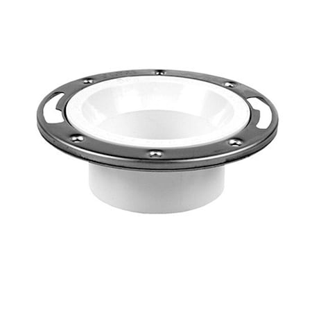 Pinpoint 4 x 3 in. DWV PVC Closet Flange with Adjustable Metal Ring PI3262107